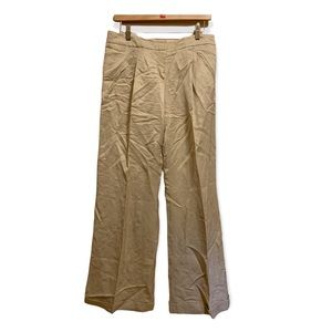 Zenobia straight wide leg linen blend pants